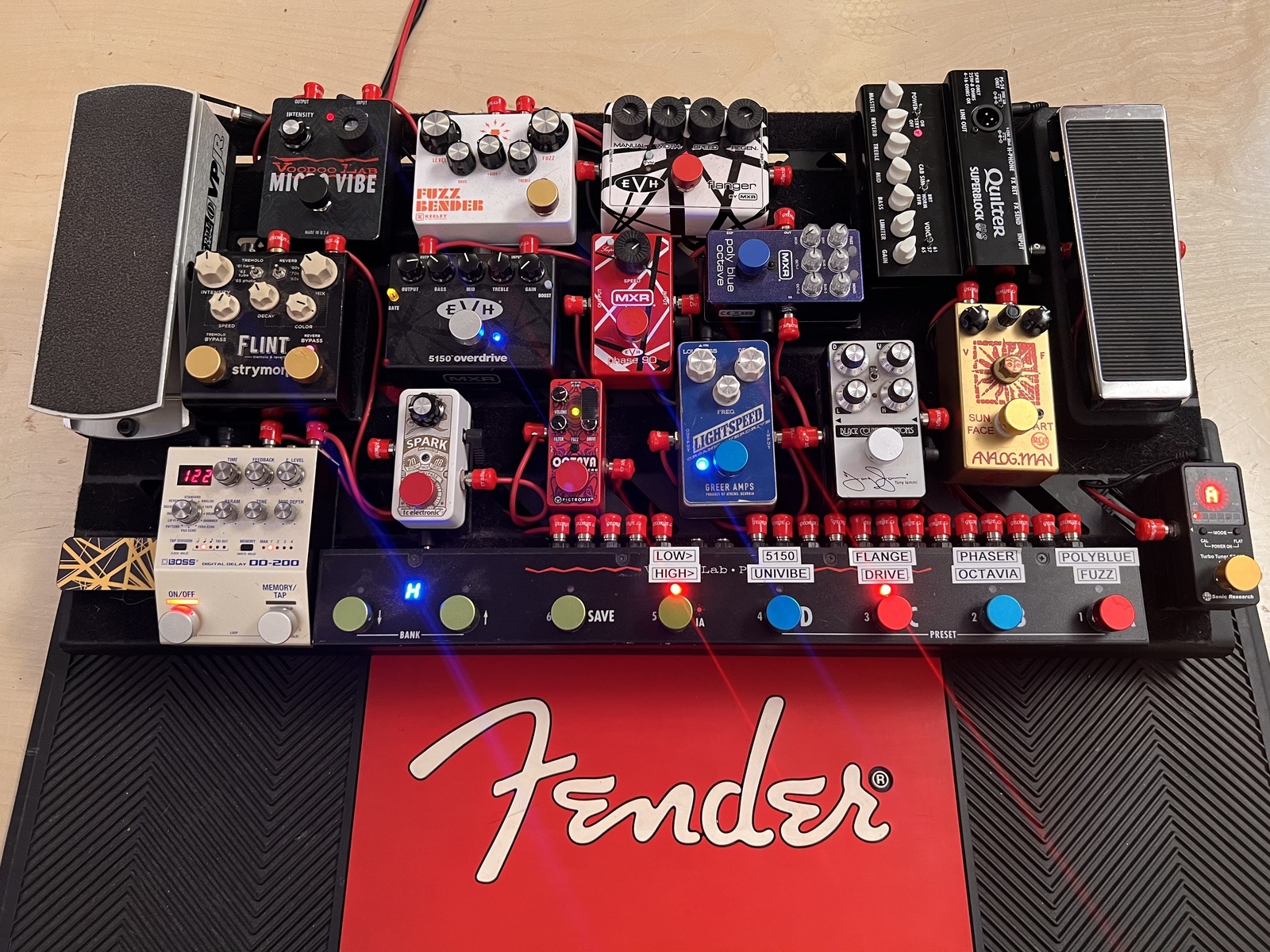 Country Pedalboard by jason_gutierrez featuring Voodoo Lab PX-8 Plus 8-loop Pedal Switcher, Boss DD-200 Digital Delay, and Voodoo Lab Micro Vibe and 18 more pieces of gear