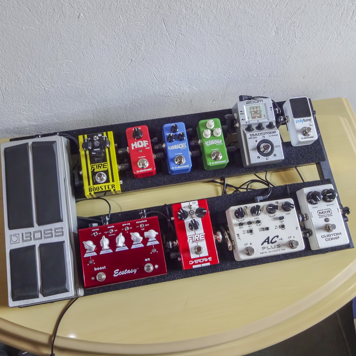 Metal Music Gear Setup by marcmf82 featuring TC Electronic Polytune Mini, TC Electronic Hall Of Fame Mini Reverb, and MXR CSP202 Custom Comp and 4 more pieces of gear