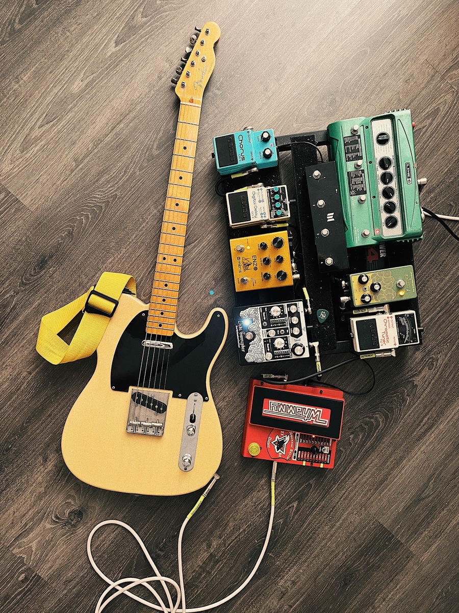 Pedalboard by gigsucker featuring Fender Japan TL52-TX Telecaster, DigiTech WH-5 Whammy V, and Boss CE-2 Chorus and 7 more pieces of gear