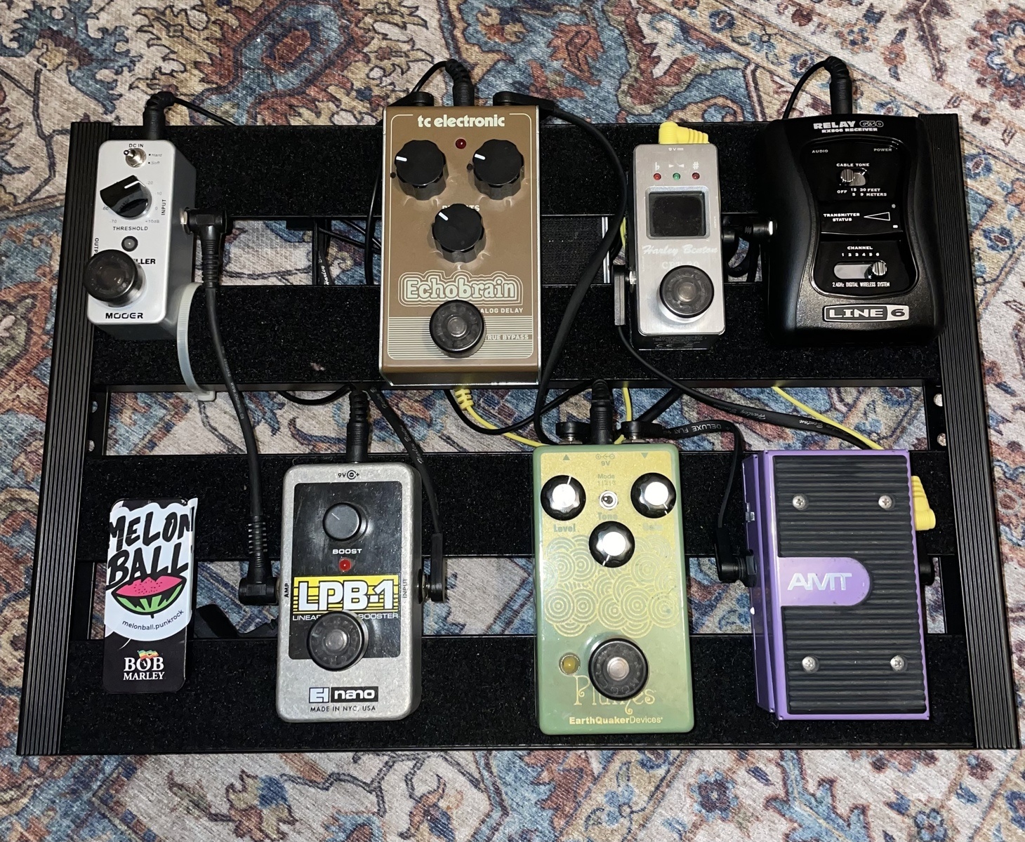 Metal Pedalboard by mallycin featuring Line 6 Relay G30, Harley Benton CPT-20, and AMT Electronics WH-1 Wah Pedal and 5 more pieces of gear