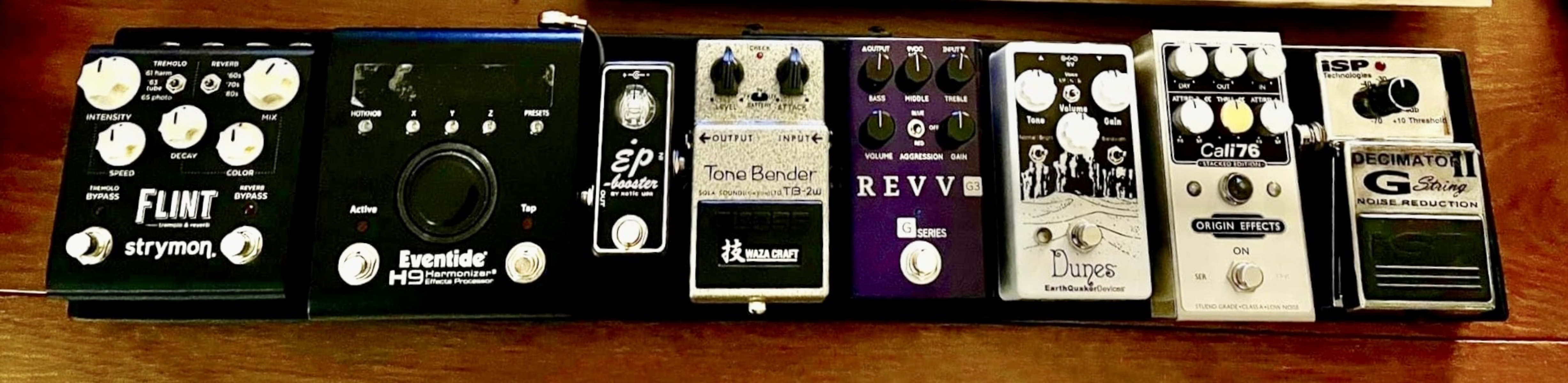 Country Pedalboard by dy_kord featuring Boss TB-2W Sola Sound Tone Bender Waza Craft, Revv G3, and Xotic Effects EP Booster and 7 more pieces of gear