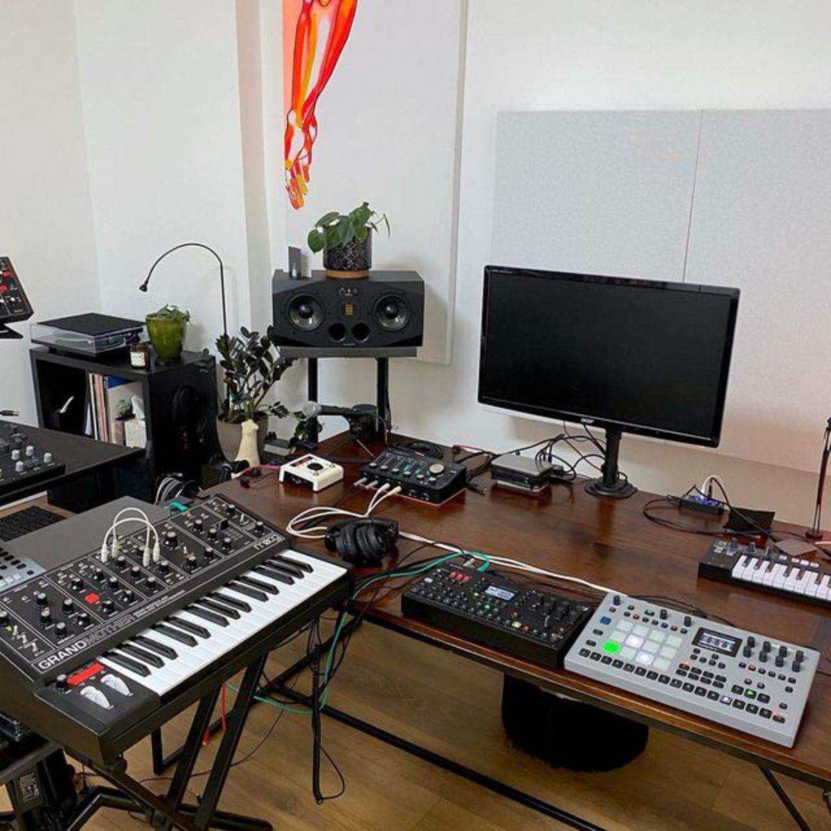 Electronic Studio Setup by theallegoristmusic featuring Moog Grandmother Dark, Elektron Octatrack MKII, and Elektron Analog Rytm MKII and 3 more pieces of gear