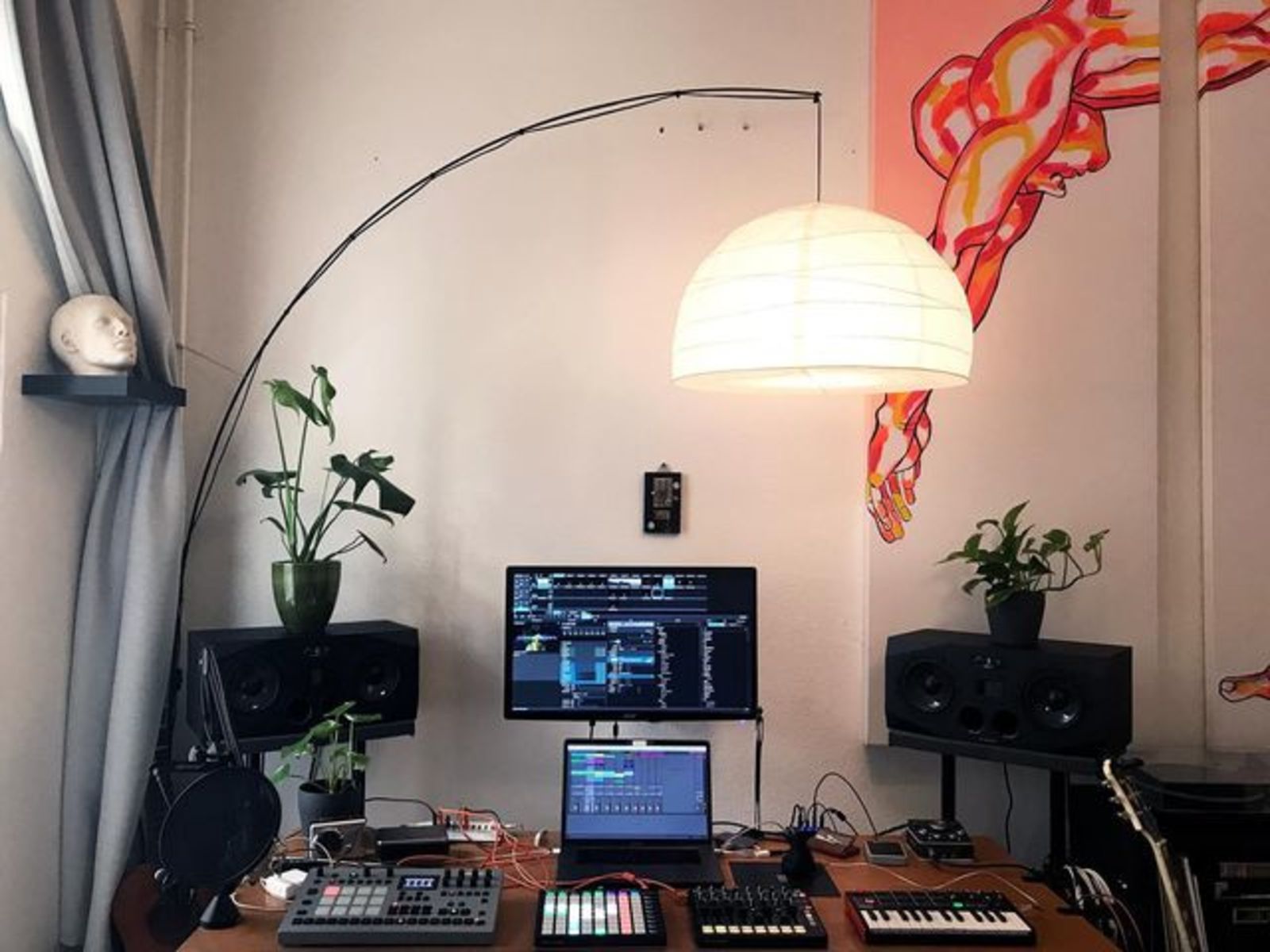 Electronic Studio Setup by theallegoristmusic featuring Elektron Analog Rytm MKII and ADAM Audio A77X