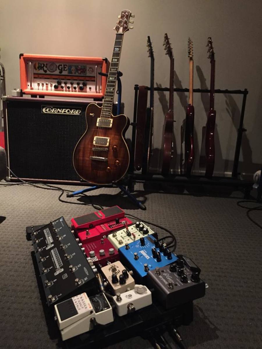 Strymon Music Gear Setup by joehl86 featuring Strymon El Capistan dTape Echo, Strymon Mobius Modulator, and Crowther Hot Cake and 1 more piece of gear