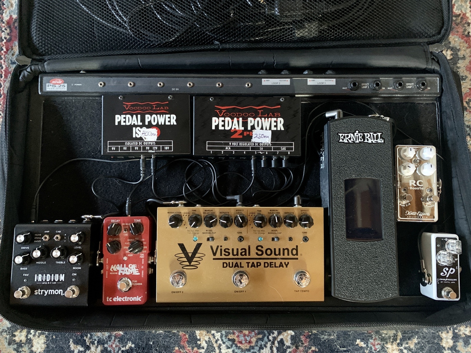 Pedalboard by tonylemieux featuring Voodoo Lab Pedal Power 2 PLUS, Voodoo Lab Pedal Power ISO-5 Isolated Power Supply, and Ernie Ball Volume Pedal Tuner and 5 more pieces of gear