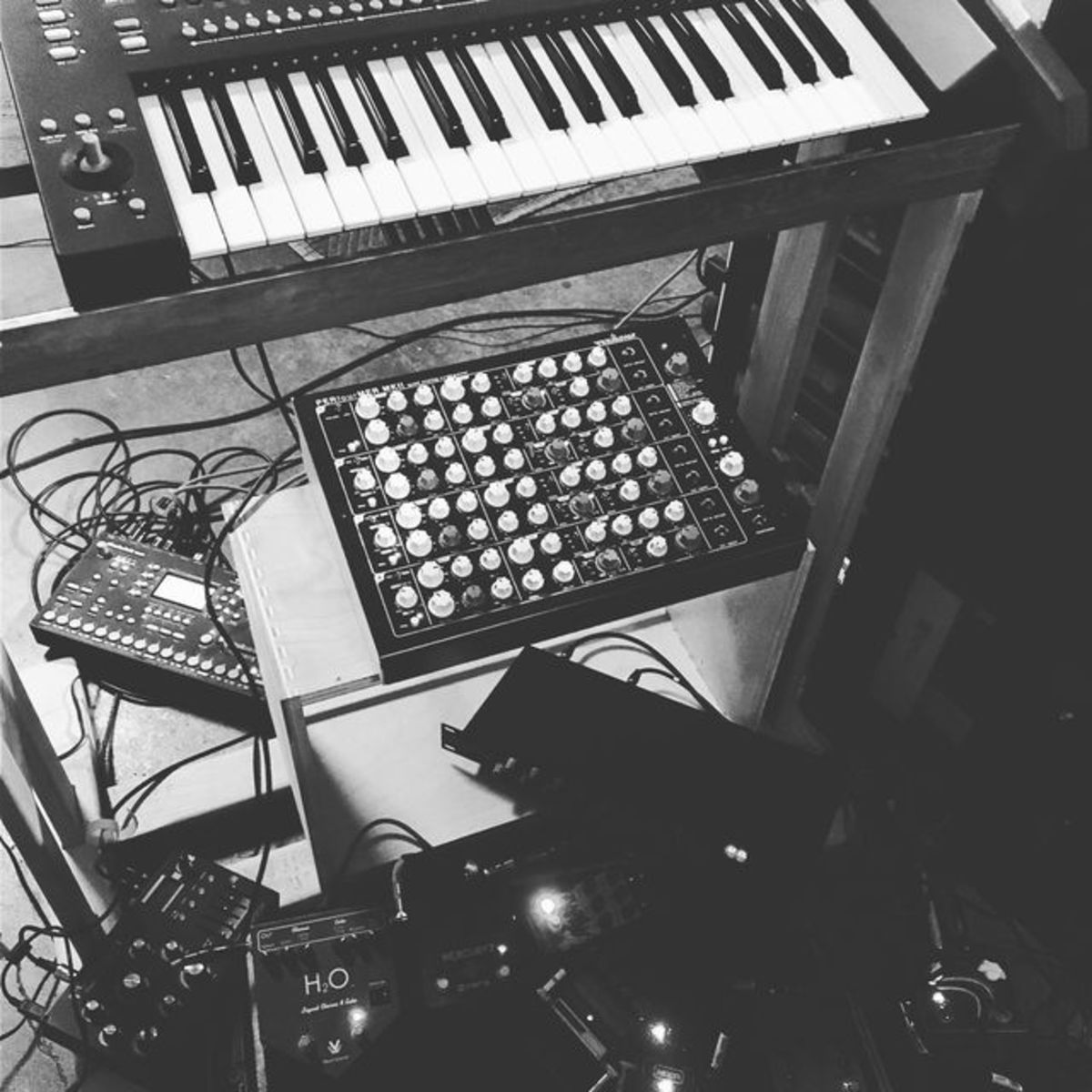Elektron Pedalboard by marc_bobro featuring Vermona PERfourMER MKII, Elektron Octatrack DPS-1, and Dreadbox Typhon and 1 more piece of gear