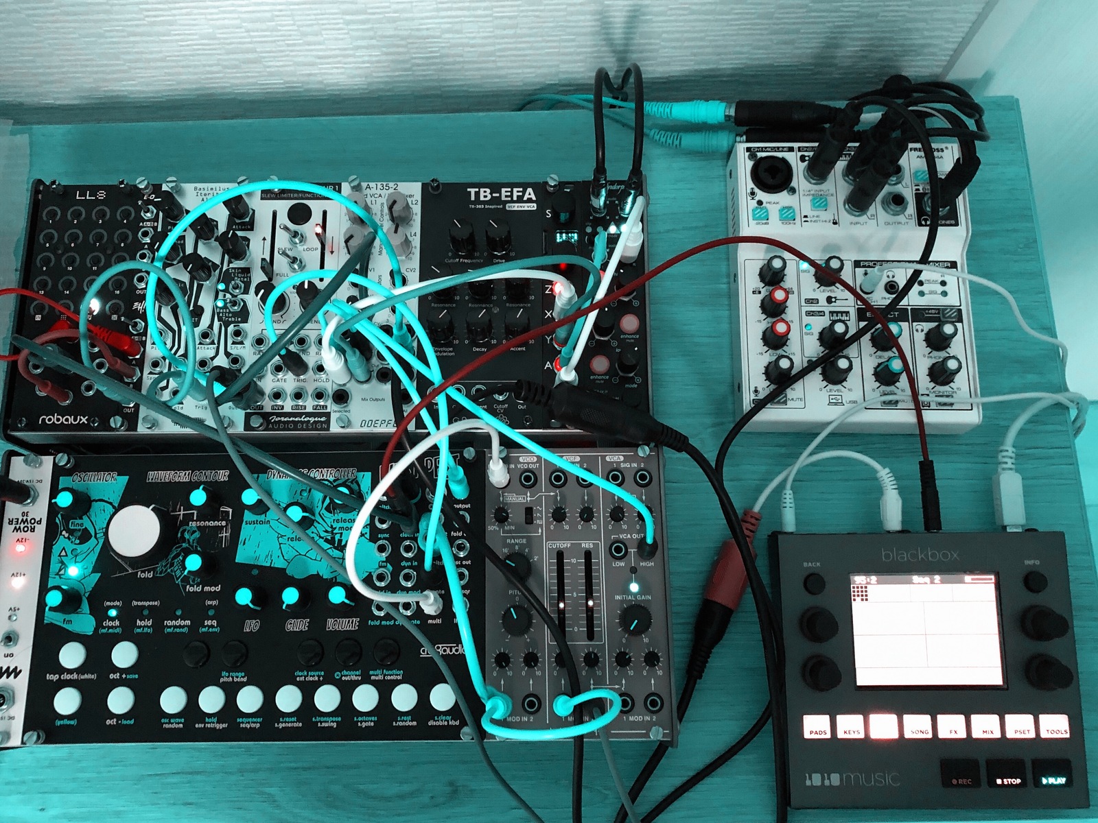 1010music Live Rig by kafkaforpresident featuring 1010music Blackbox and Cre8audio West Pest Semi-modular Analog Synthesizer