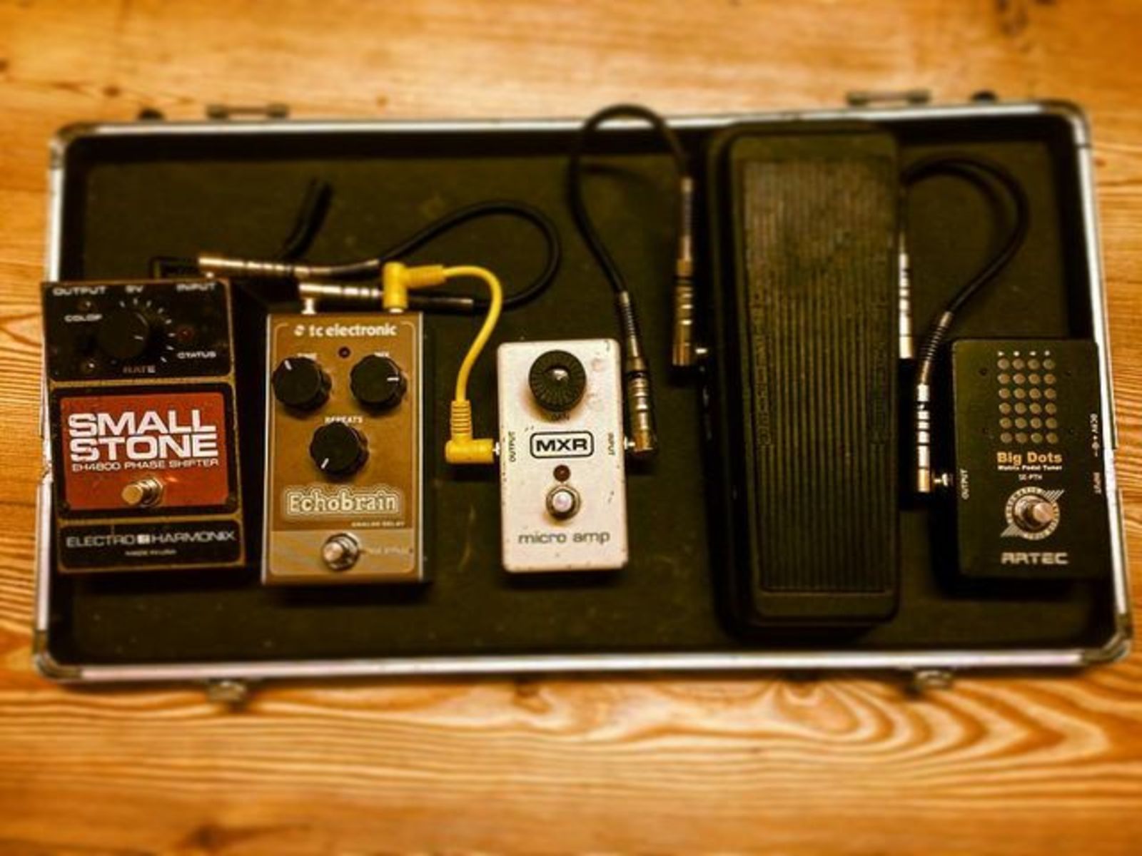 Pedalboard by jacopogobber featuring Electro-Harmonix Small Stone, TC Electronic Echobrain Delay Pedal, and MXR M133 Micro Amp and 2 more pieces of gear