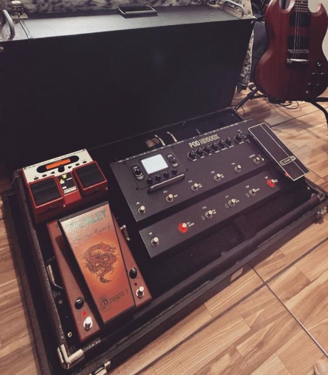 Pedalboard by ricardoklaus featuring Line 6 POD HD500X, Morley George Lynch Dragon 2 Wah, and Boss VE-20 Vocal Performer