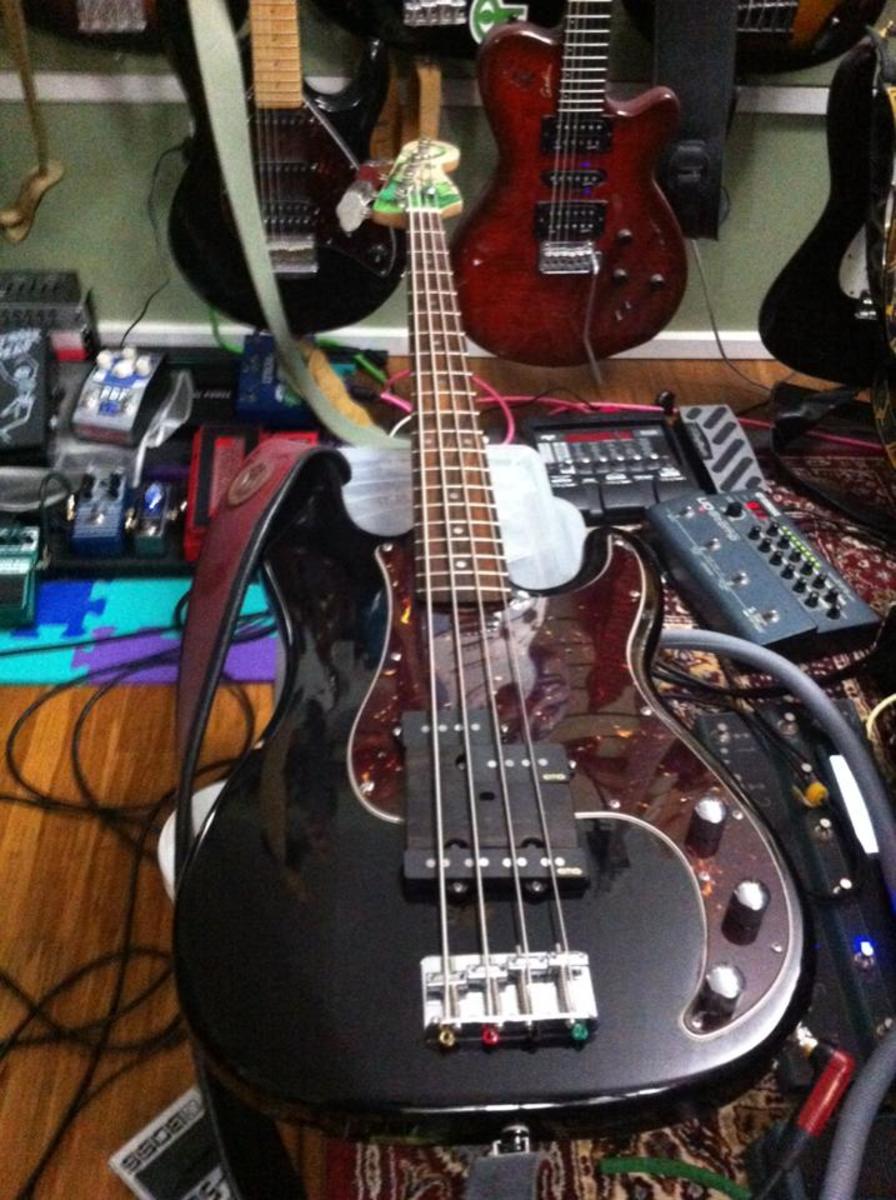 Studio Setup by bubbajones featuring Fender Precision Bass, Godin xtSA, and Yamaha UD-Stomp and 5 more pieces of gear