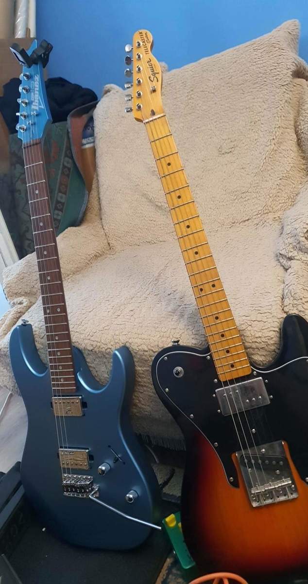Music Gear Setup by oculto_nocturno featuring Squier Classic Vibe 70s Telecaster Custom, Joyo JF-01 Vintage Overdrive, and Ibanez gio GRG121sp-lt
