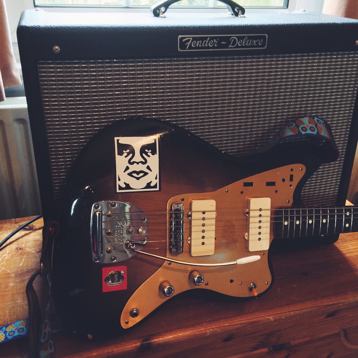 Studio Setup by neale_scott featuring Fender Jazzmaster and Fender Hot Rod Deluxe Original 40watt 1x12