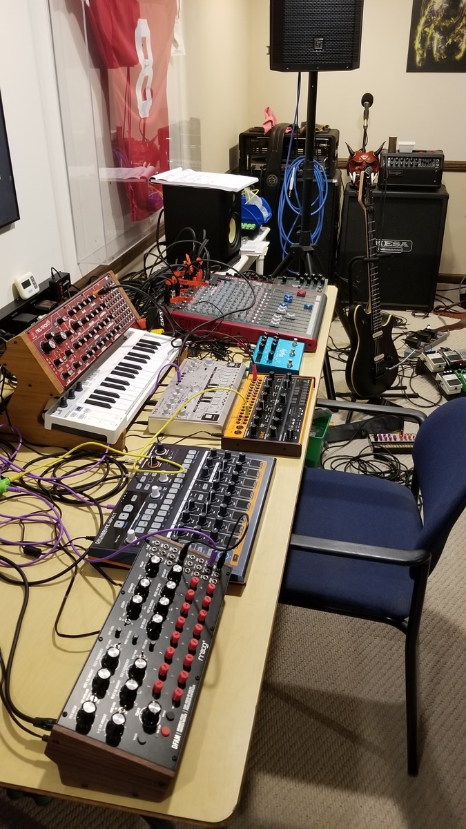 Electronic Synth Setup by p32c featuring Moog DFAM - Drummer From Another Mother