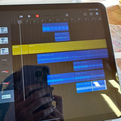 Photo of Apple Garageband iOS in a studio