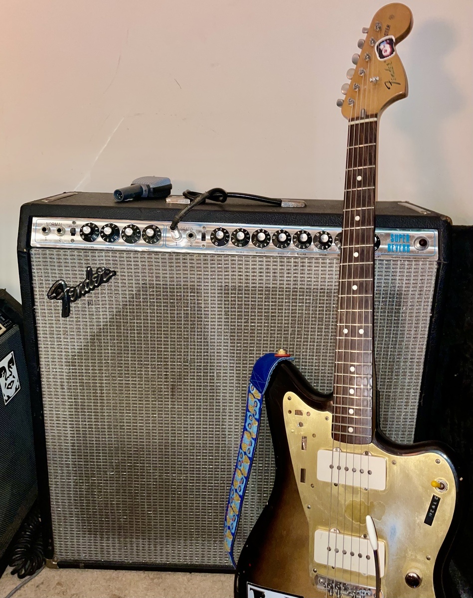 Studio Setup by neale_scott featuring Fender 'Silverface' Super Reverb (1970-1977) and Fender Jazzmaster