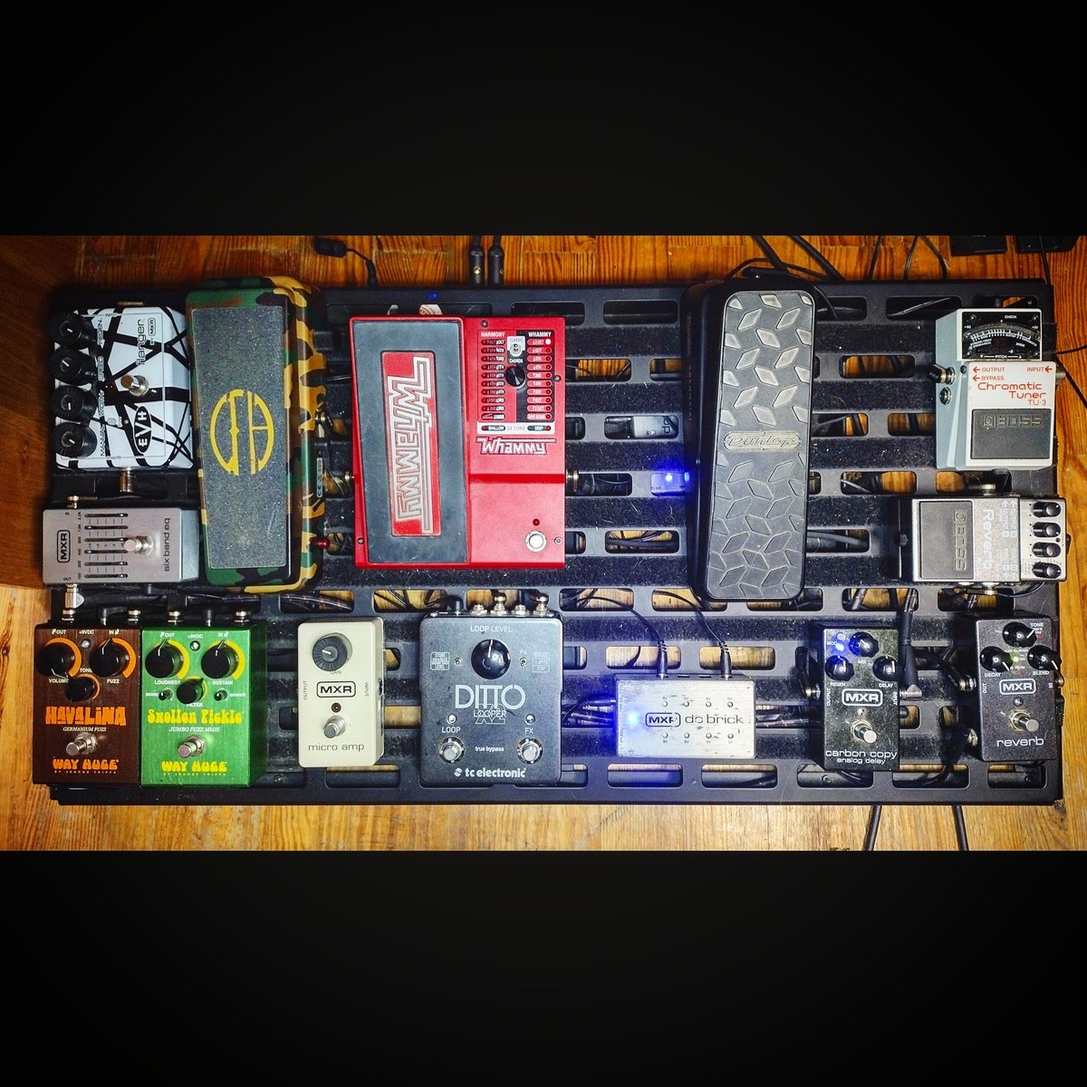 MXR Pedalboard by synnholheiser featuring Boss TU-3 Chromatic Tuner, Boss RV-6 Reverb, and MXR M300 Reverb and 11 more pieces of gear