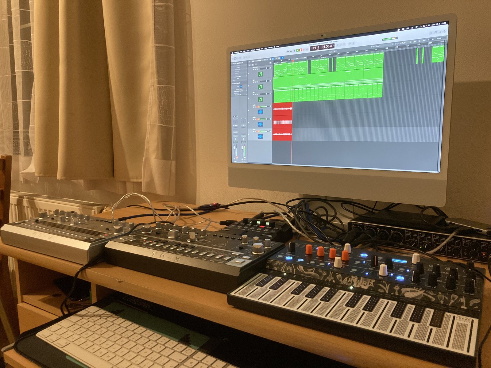 Electronic Synth Setup by jiri_smolik featuring Arturia MicroFreak, Behringer TD-3 BK, and Zoom G1 Four and 2 more pieces of gear