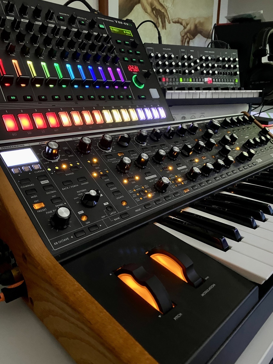 Electronic Synth Setup by vangart featuring Moog Subsequent 37, Roland AIRA TR-8S, and Roland SE-02
