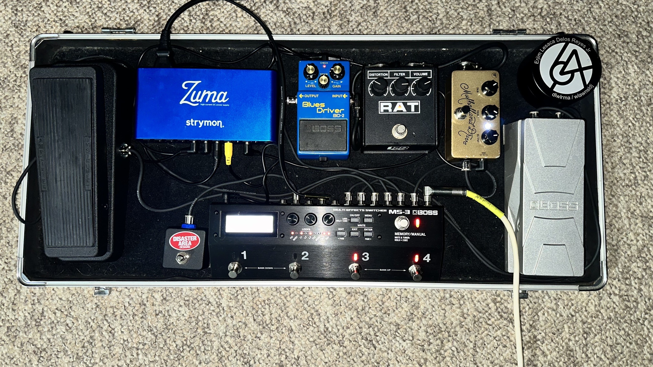 Boss Pedalboard by erjim featuring Strymon Zuma, Boss MS-3 Multi Effects Switcher, and Boss BD-2 Blues Driver and 4 more pieces of gear