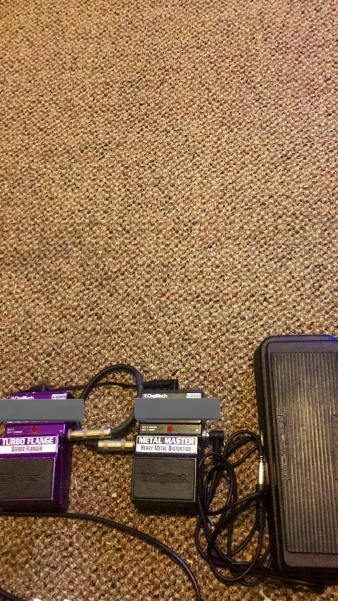 Metal Pedalboard by aron_mccracken featuring DigiTech X-Series Turbo Flange, DigiTech X-Series Metal Master, and Dunlop GCB-95 Original Cry Baby (Silver logo)