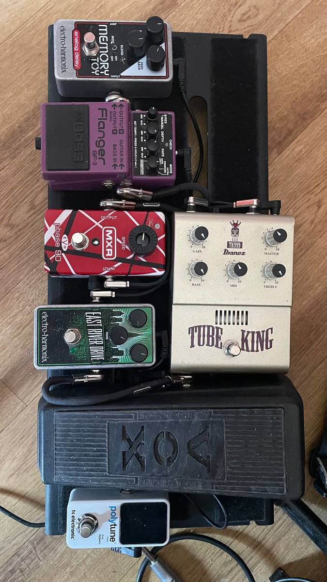 Metal Pedalboard by almostyourkind featuring Ibanez Tube King TK999US, Electro-Harmonix East River Drive, and MXR EVH Phase 90 and 4 more pieces of gear