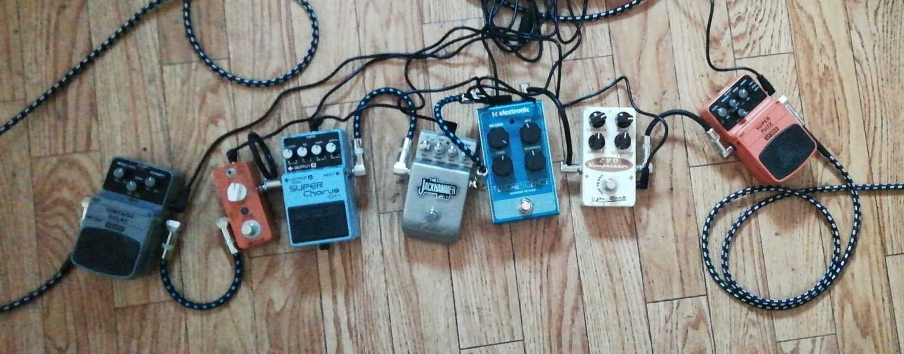 Metal Pedalboard by doark13 featuring Behringer SF300 Super Fuzz, Keeley C4 Compressor, and TC Electronic Flourescence Shimmer Reverb Pedal and 4 more pieces of gear