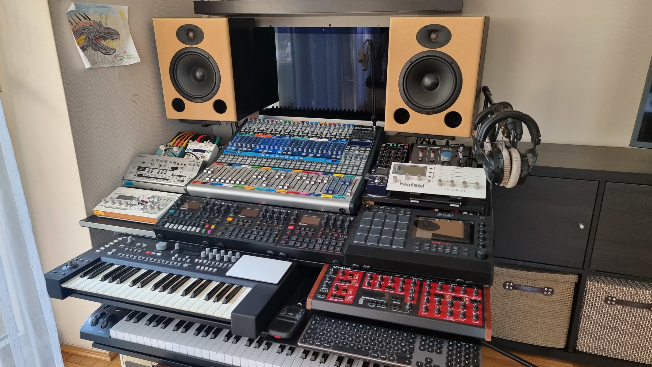 Electronic Studio Setup by norbert_baltavari featuring Event ASP8 Studio Monitors, PreSonus StudioLive 24.4.2, and Access Virus A and 12 more pieces of gear