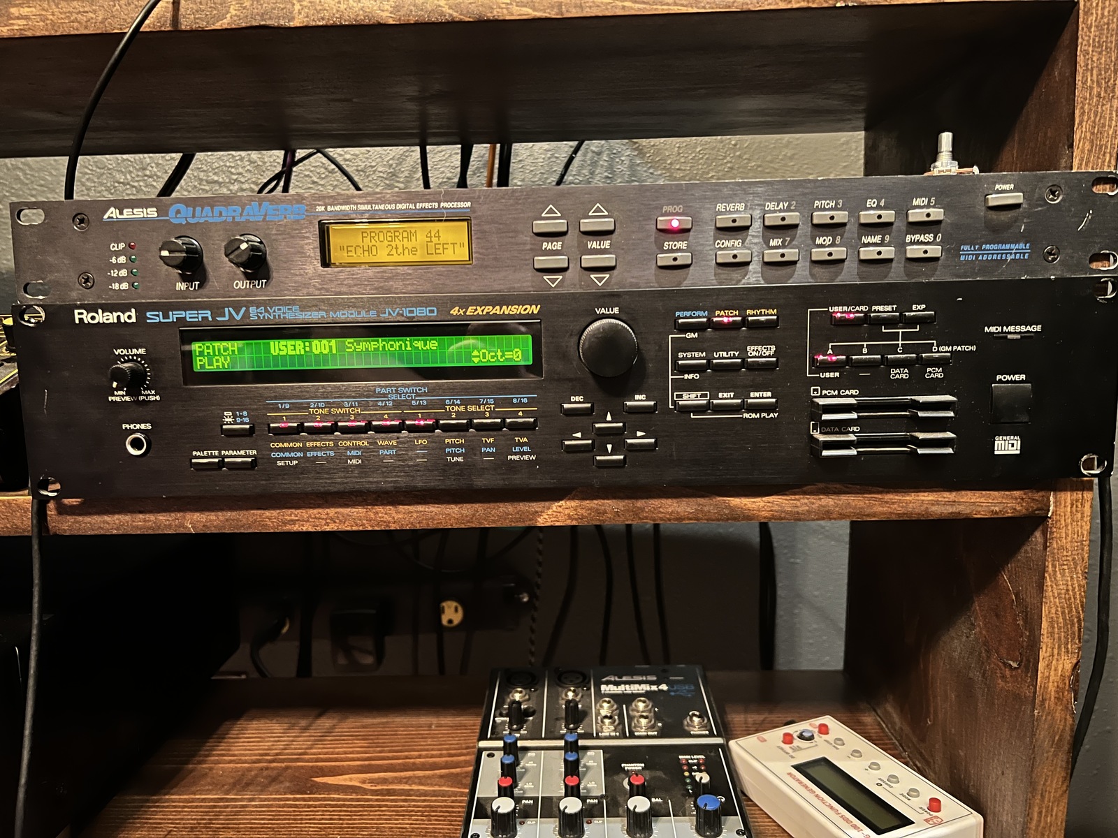Electronic Studio Setup by timebaby featuring Roland Super JV-1080 and Alesis Quadraverb