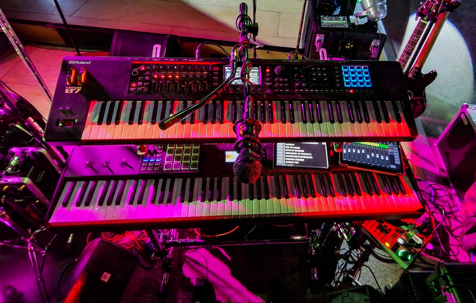 Live Rig by daveboulden featuring Roland FANTOM-07 Music Workstation Keyboard, Studiologic SL88 Studio, and Donner STARRYPAD MIDI Controller and 1 more piece of gear