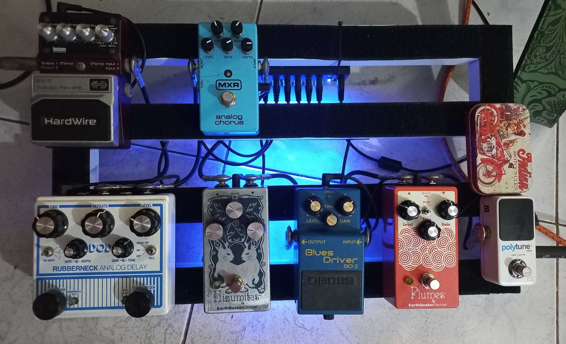 Pedalboard by delusionalism featuring TC Electronic PolyTune 3 Mini, EarthQuaker Devices Plumes, and Boss BD-2 Blues Driver and 6 more pieces of gear