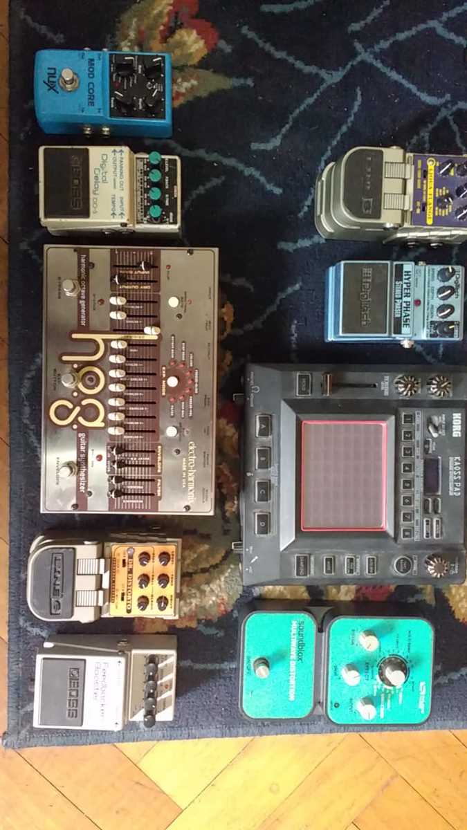 Pedalboard by shoseinen featuring Electro-Harmonix HOG Harmonic Octave Generator, Source Audio Soundblox Multiwave Distortion, and Line 6 Dr. Distorto, Tonecore and 6 more pieces of gear