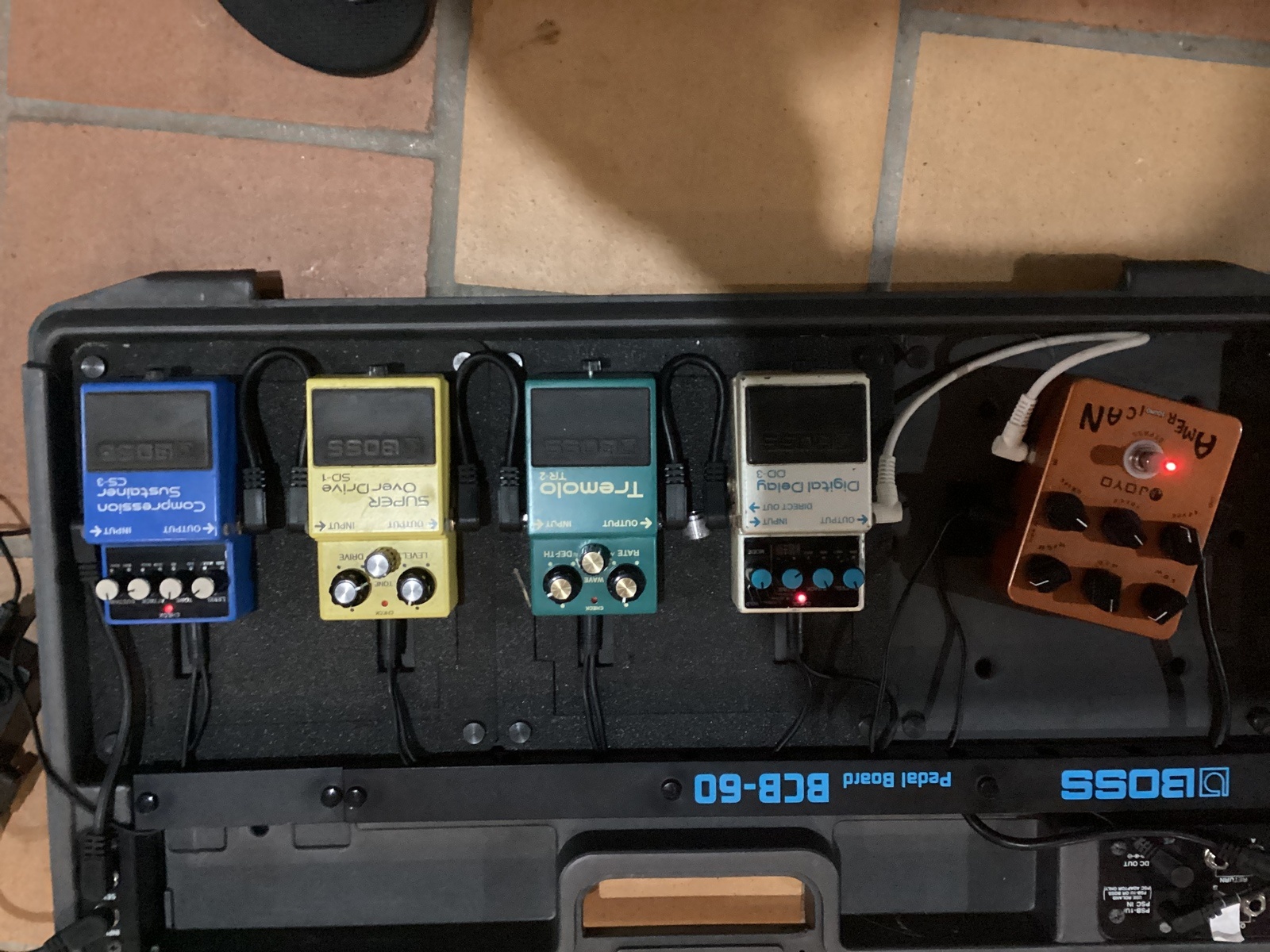 Boss Pedalboard by mikky_whalan featuring Boss CS-3 Compression Sustainer, Boss SD-1 Super OverDrive, and Boss TR-2 Tremolo and 2 more pieces of gear