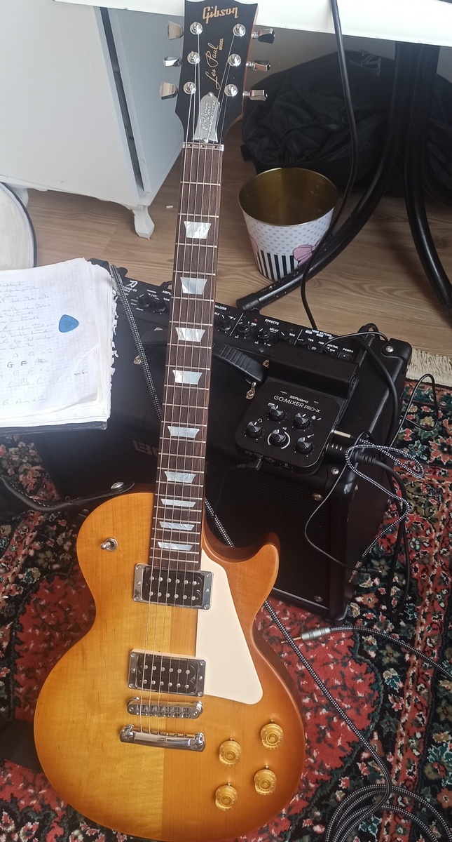 Metal Studio Setup by hakanbaysal featuring Gibson Les Paul Tribute HP 2017, Boss Katana 50 MKII, and Roland GO:MIXER PRO-X and 5 more pieces of gear
