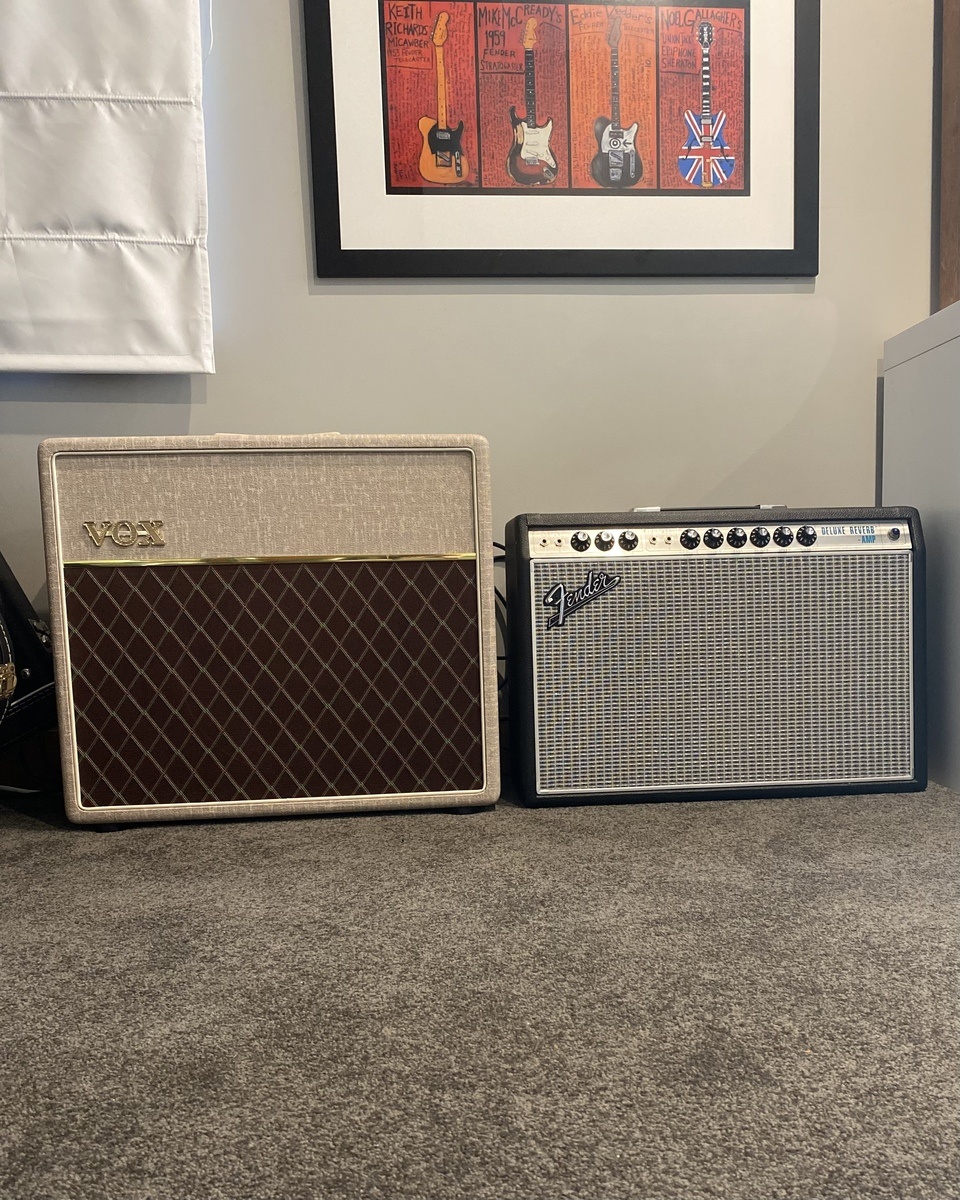 Country Amp Rig by sportnnonsense featuring Fender '68 Custom Deluxe Reverb and Vox Hand-Wired AC15HW1X 15W 1x12 Tube Guitar Combo Amp