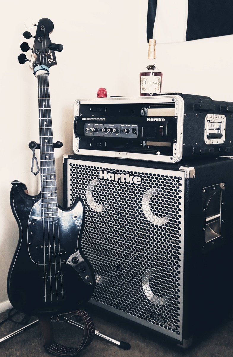 Studio Setup by deej7 featuring Fender Mustang PJ Bass