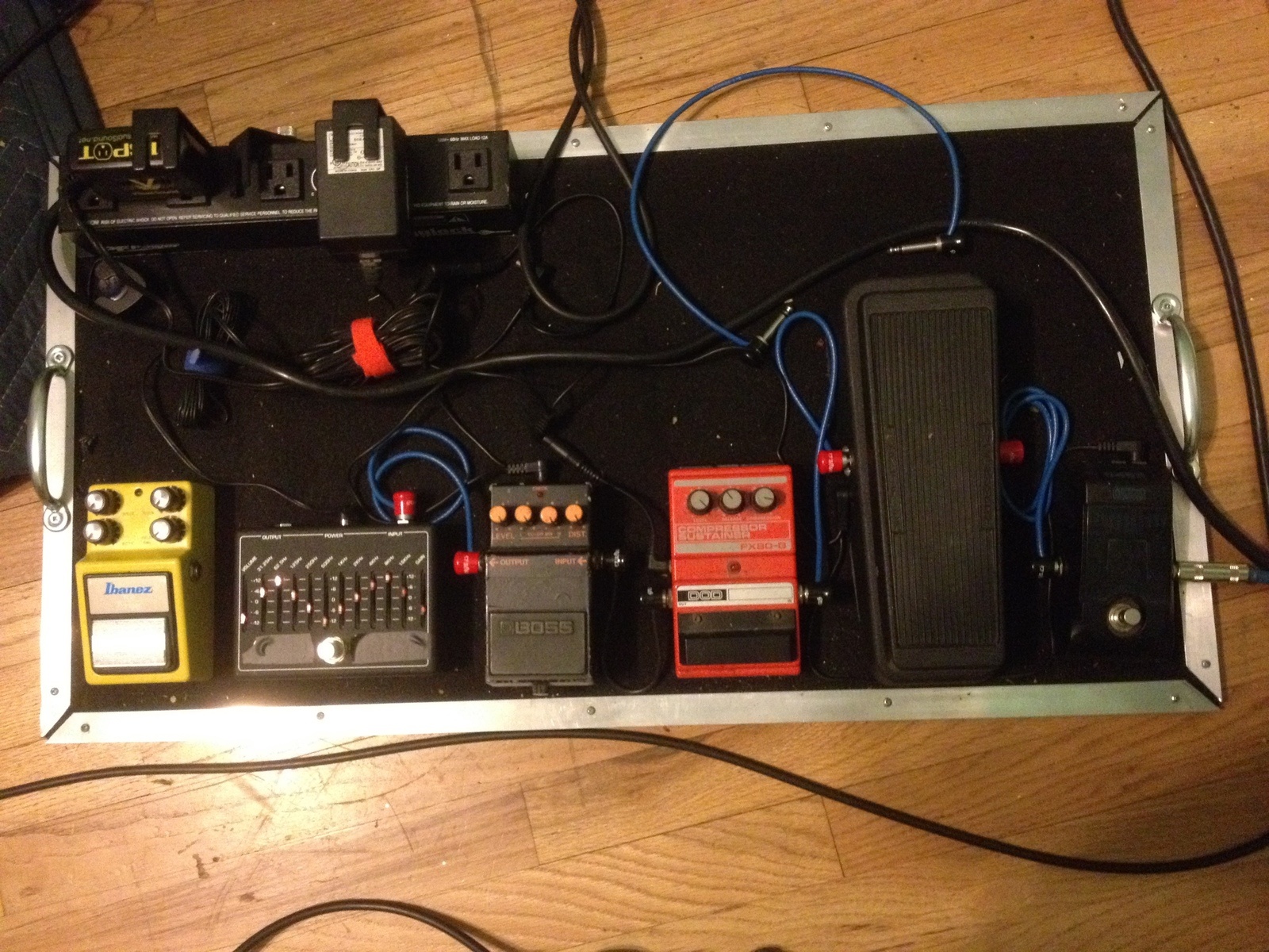 Metal Pedalboard by cornfed94 featuring Korg PB-1 Pitchblack, Dunlop GCB95F Cry Baby Classic Wah Wah, and DOD FX80-B Compressor Sustainer and 3 more pieces of gear