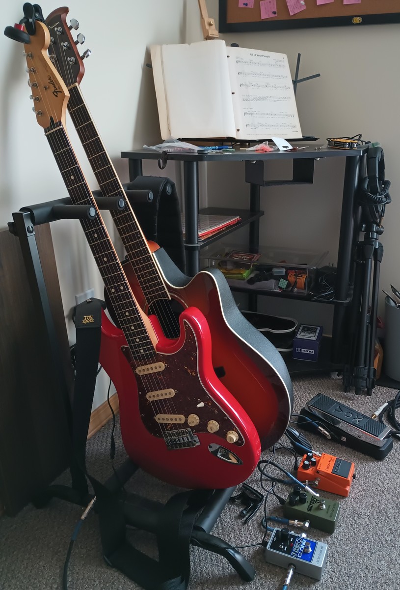 Pedalboard by cornfed94 featuring Vox Wah Pedal (General), Boss DS-1 Distortion, and Electro-Harmonix Green Russian Big Muff Reissue and 3 more pieces of gear
