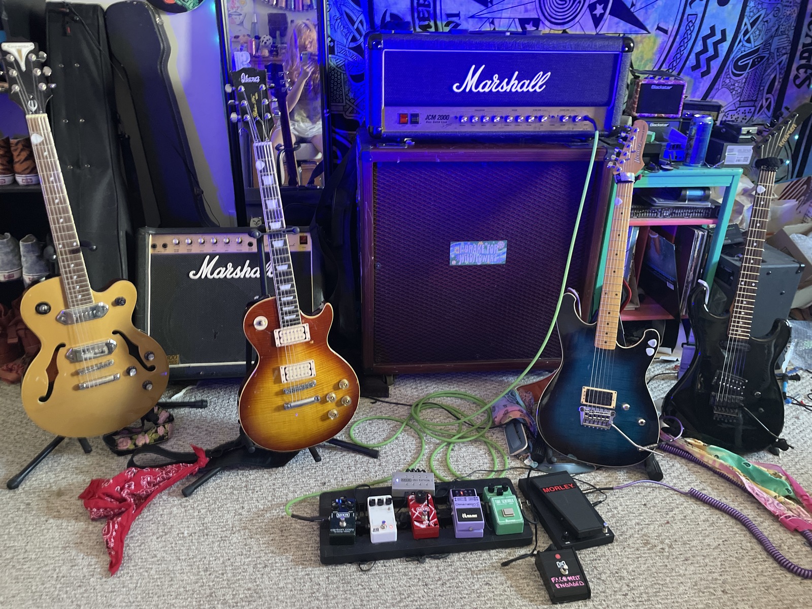 Metal Pedalboard by marsh_xox featuring Epiphone Wildkat Studio, Ibanez TS808 Tube Screamer, and Ibanez RS315 Electric Guitar and 5 more pieces of gear