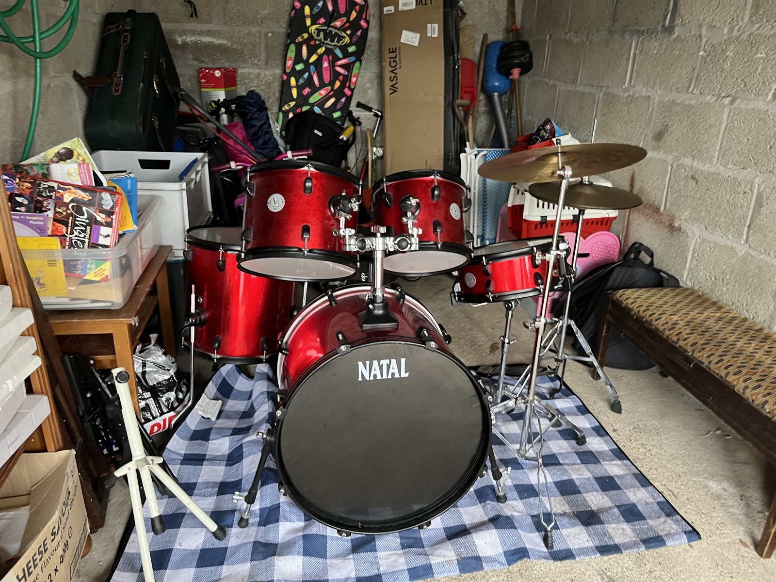 Drum Kit by miles_hamer featuring Natal Drums Natal Red Sparkle Ash Fusion Kit