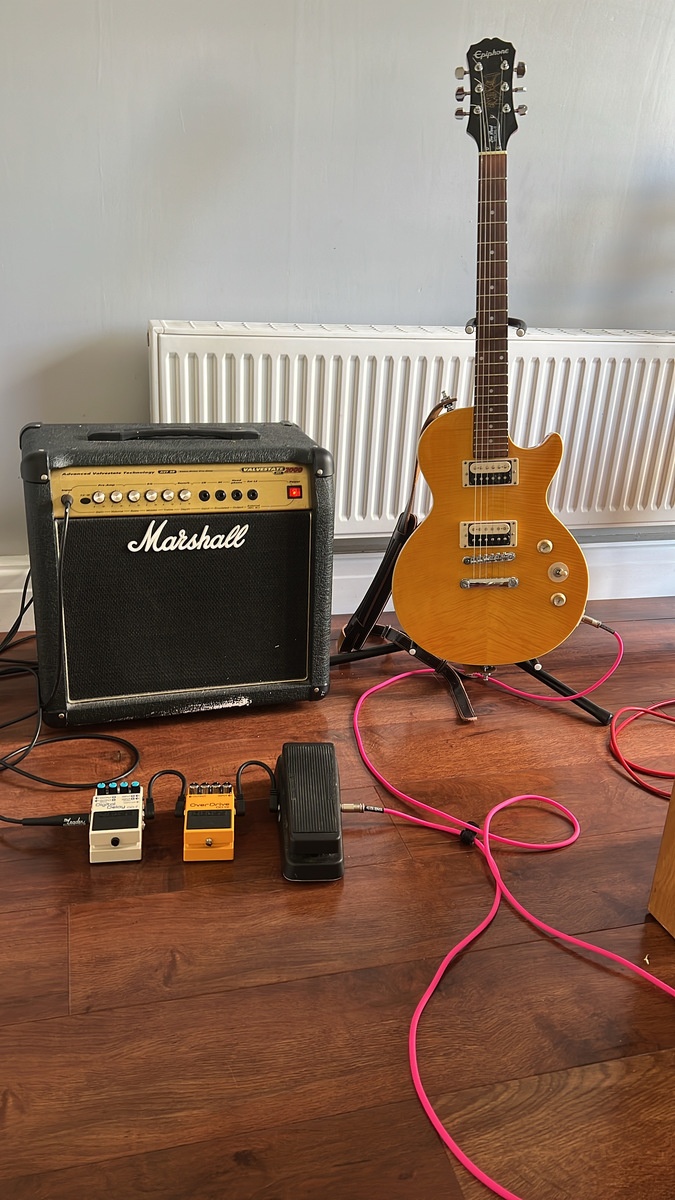 Boss Pedalboard by dannyf featuring Boss OD-1X Overdrive, Epiphone Slash AFD Les Paul Special-II, and Dunlop GCB-95 Cry Baby and 2 more pieces of gear