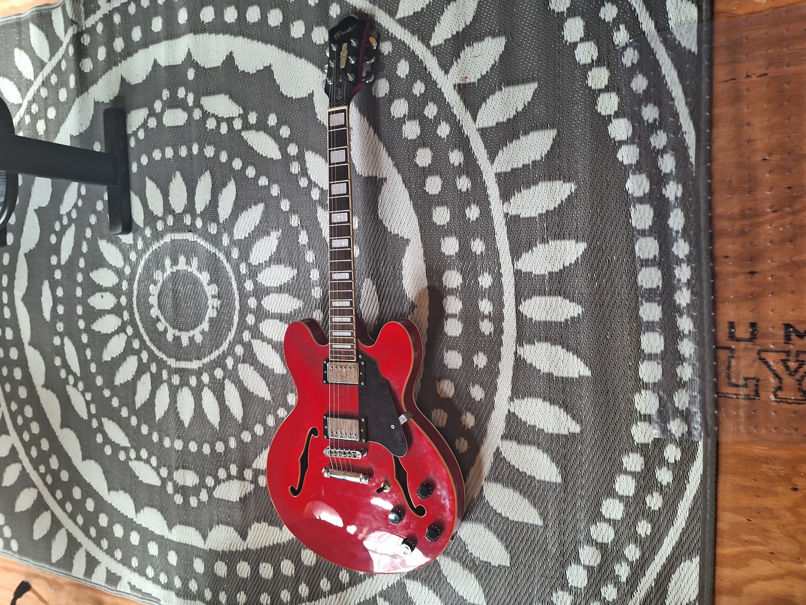 Music Gear Setup by lerxstfan featuring Grote 335 Style Jazz Electric Guitar Flame Maple top Semi-Hollow Body Matte Finished P90 Pickups