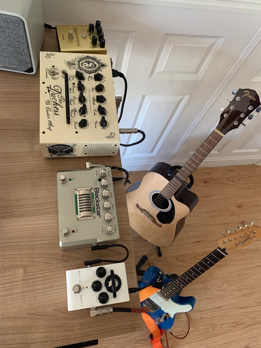 Blackstar Pedalboard by andreyakladov featuring Victory V4 The Duchess Guitar Amp, Blackstar HT-DUAL Pure Valve Distortion, and Blackstar Dept. 10 Boost Tube Boost Pedal and 2 more pieces of gear