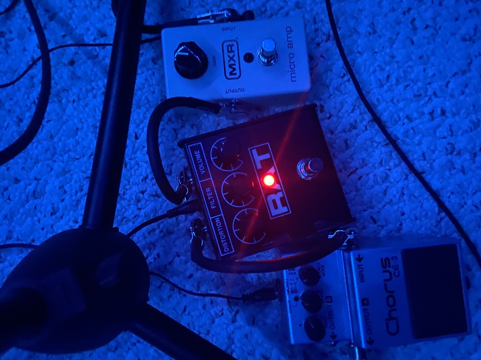 Pedalboard by coltfyffe featuring MXR M133 Micro Amp, Pro Co RAT 2, and Boss CE-3 Chorus