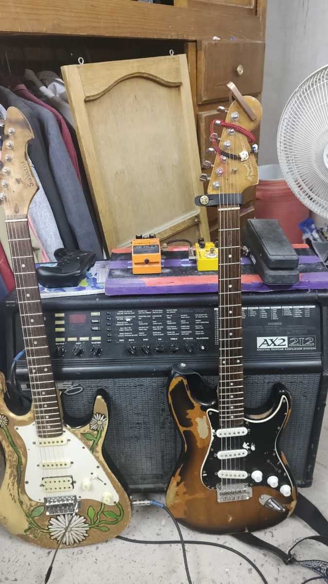 Pedalboard by drimer_salazar featuring Boss DS-1 Distortion, Dunlop GCB-95 Cry Baby, and Line 6 AX2 212 Digital Guitar Combo Amplifier and 1 more piece of gear