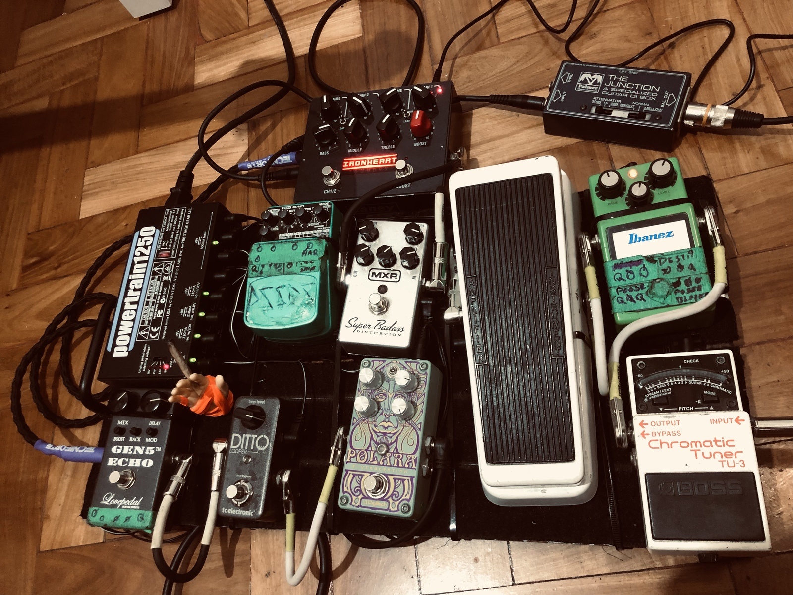 Pedalboard by marcotuff featuring Laney Ironheart Foundry Loudpedal, Palmer PDI-09 'The Junction' Passive DI Box, and Boss TU-3 Chromatic Tuner and 8 more pieces of gear