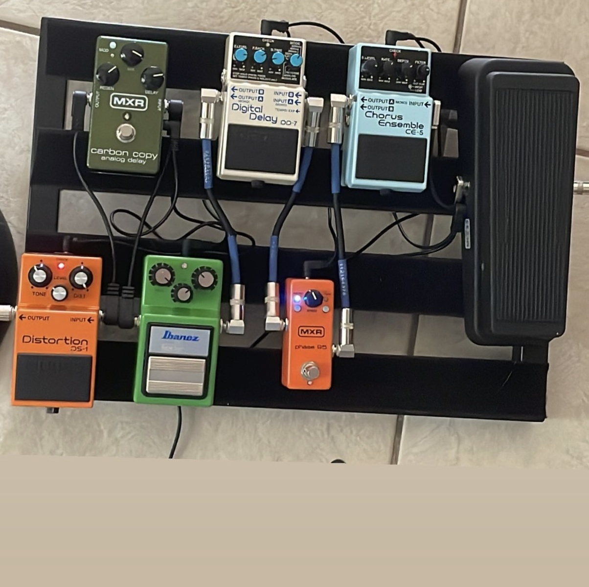 Pedalboard by aidan_rodriguez featuring Boss DD-7 Digital Delay, Ibanez TS9 Tube Screamer, and Boss DS-1 Distortion and 5 more pieces of gear