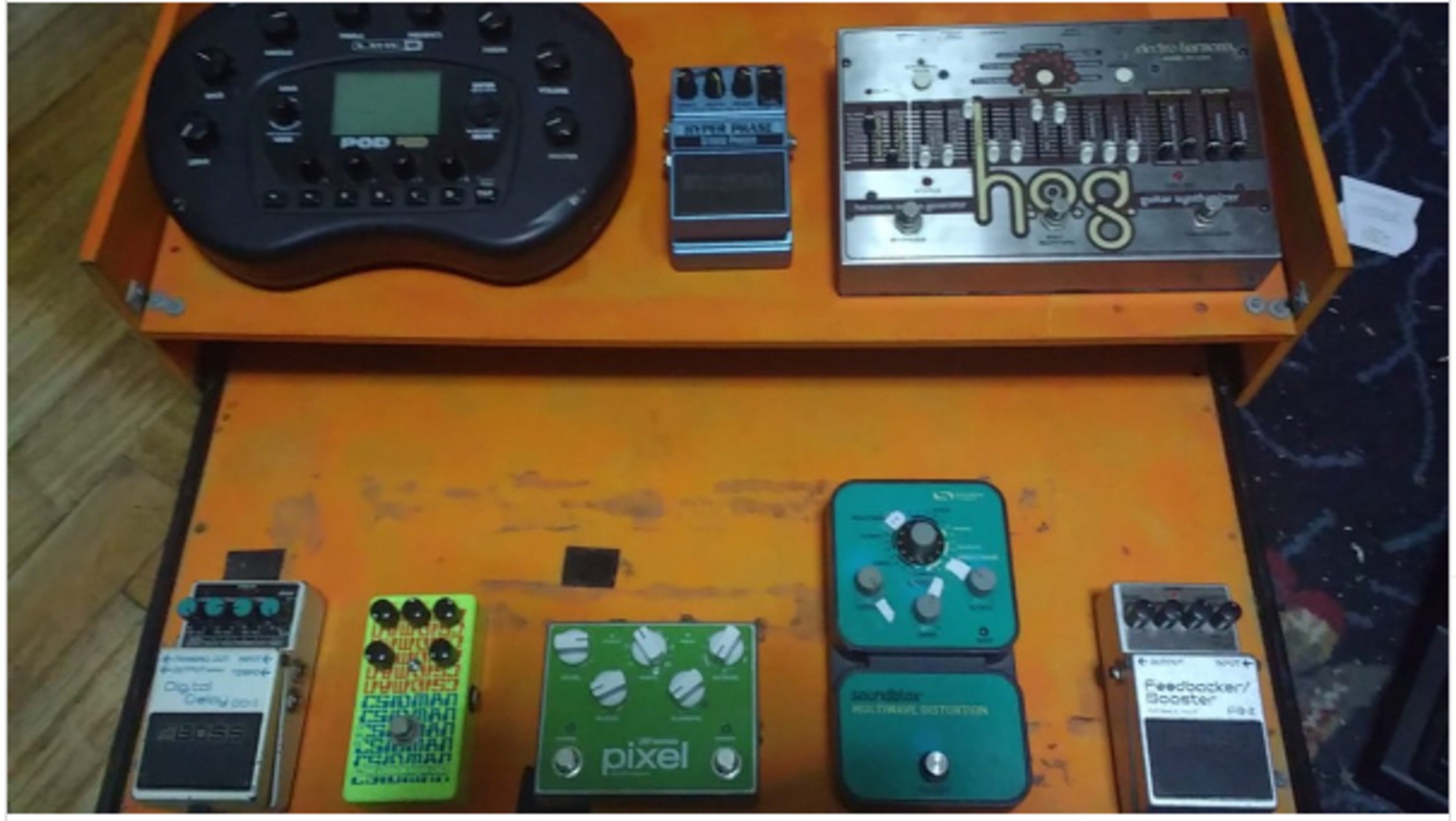 Music Gear Setup by shoseinen featuring Line 6 Pod HD Desktop, Dedalo Pixel Guitar Synth, and Catalinbread CSIDMAN and 5 more pieces of gear