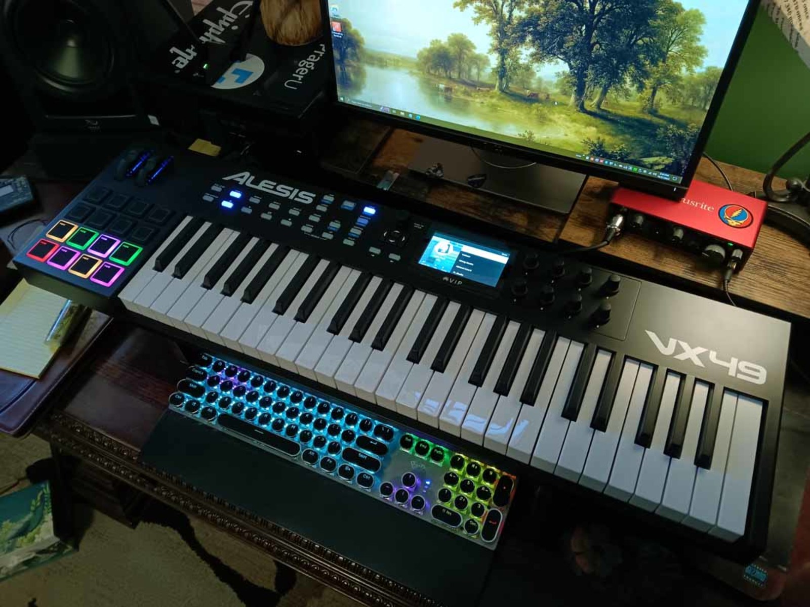 Studio Setup by jeremy_crockett featuring Alesis Vx49 49-Key Keyboard Controller