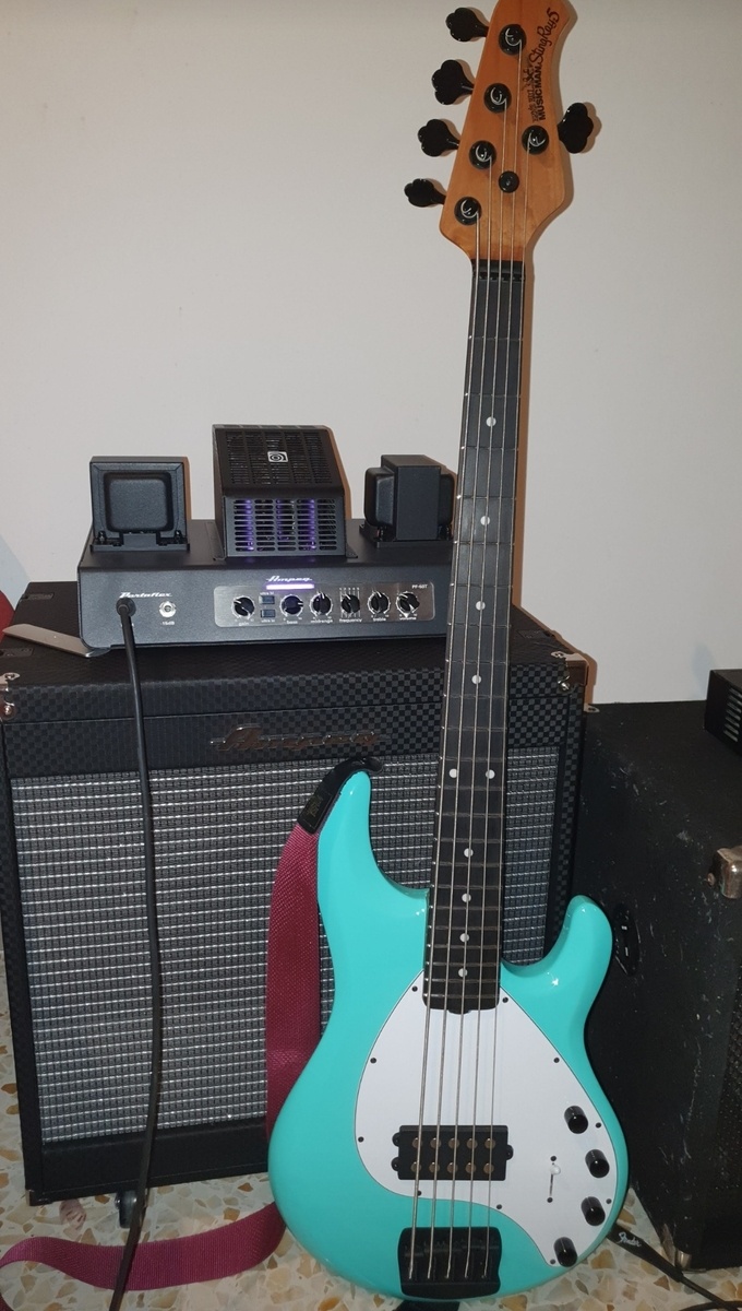 Metal Music Gear Setup by goddamfreezer featuring Music Man Stingray 5 and Music Man Stingray Bass Special