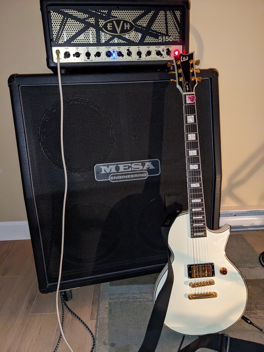 Metal Amp Rig by gab_cantin featuring EVH 5150III 50W EL34 Head, LTD NW-44 Neil Westfall Signature Guitar, and Mesa/Boogie 4X12 Recto Standard Oversized Slant Cabinet